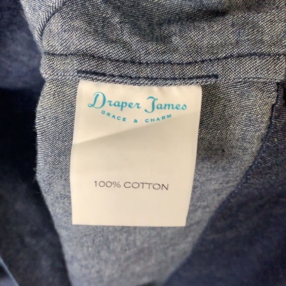 Draper James Chambray Ruffle Shift Dress 8 - Picture 7 of 8